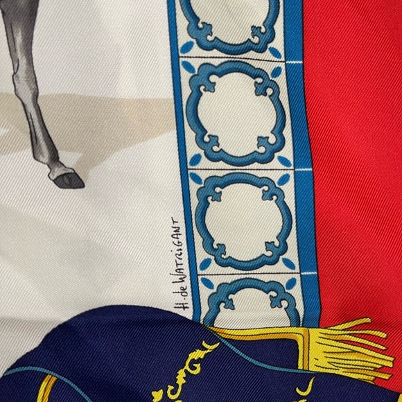 HERMES Carre 90 REAL ESCUELA ANDALUZA DEL ARTE ECUESTRE Scarf Stole Auth Women - Picture 10 of 12